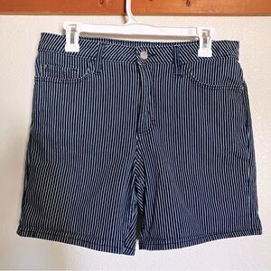Lee Striped Navy and White Pinstripe High Rise Shorts Size 12